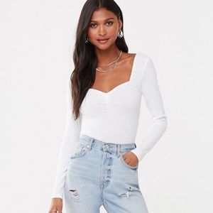White Pleated Top NWT FOREVER 21!